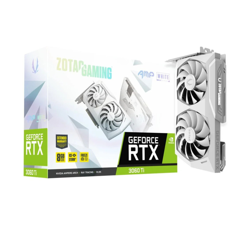 Zotac Gaming GeForce RTX 3060 Ti AMP White Edition LHR 8GB GDDR6 - كرت الشاشة